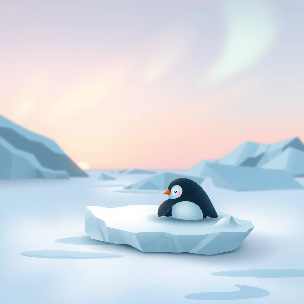 Scena relaksacyjna — "Pingwin na lodzie" - Materiały - Dzień Pingwina